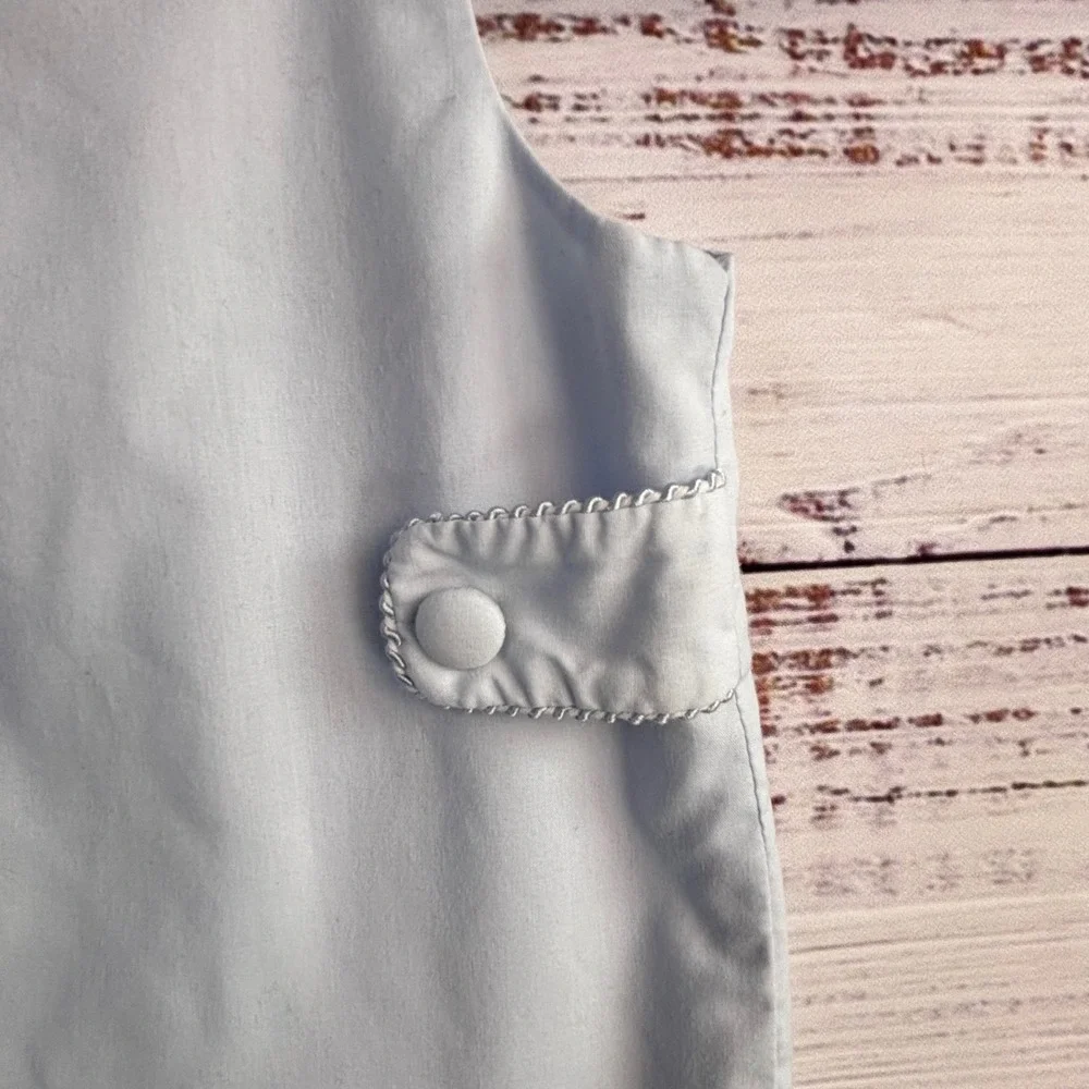 Vintage Baby Romper One Piece 24M Light Blue PolyCotton Classic Minimalist